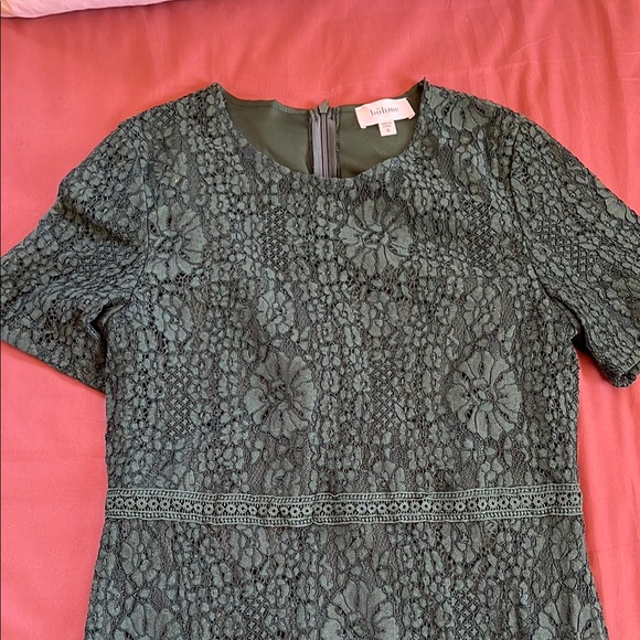 Bohme Emerald Green Ruffled Midi Dress Wedding Guest - Picture 2 of 4